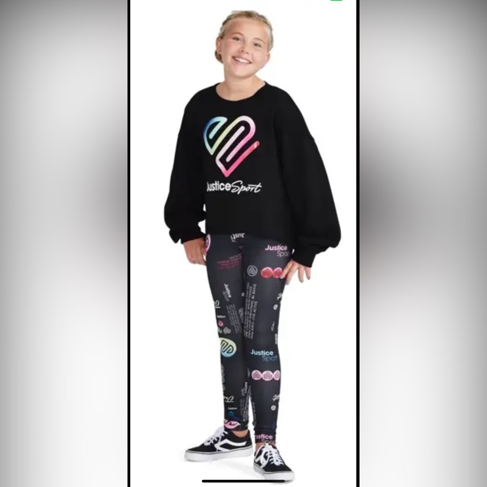 NEW Girls Justice 2 piece Active Set X-LARGE 16/18